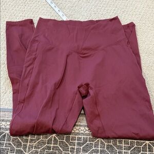 Burgundy High-Waisted Leggings
